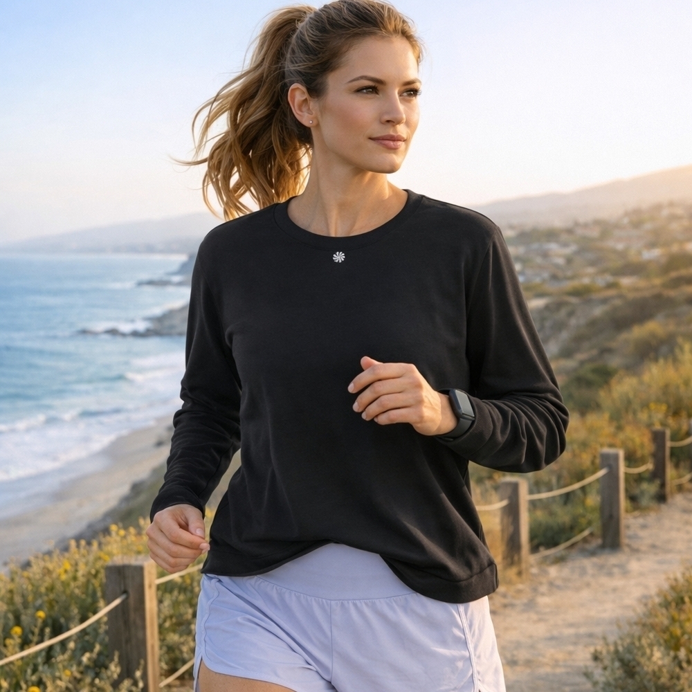 Athleta Black Long Sleeve Women's Top Size Xl